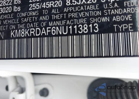 2022 Hyundai Ioniq 5 Limited z USA, uszkodzony, nr VIN KM8KRDAF6NU113813